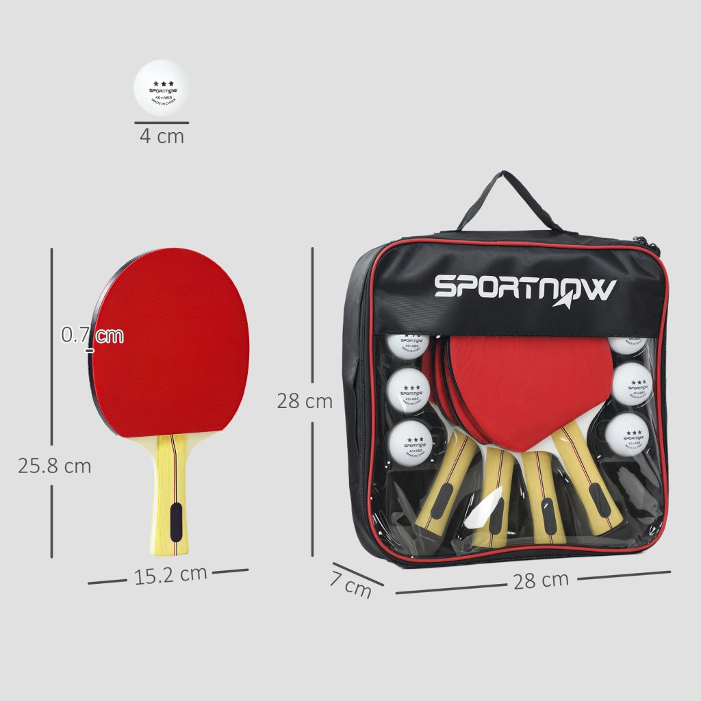 Set da ping pong 4 racchette 8 palline 1 borsa ¨C Minimal ¨C per amatori e principianti