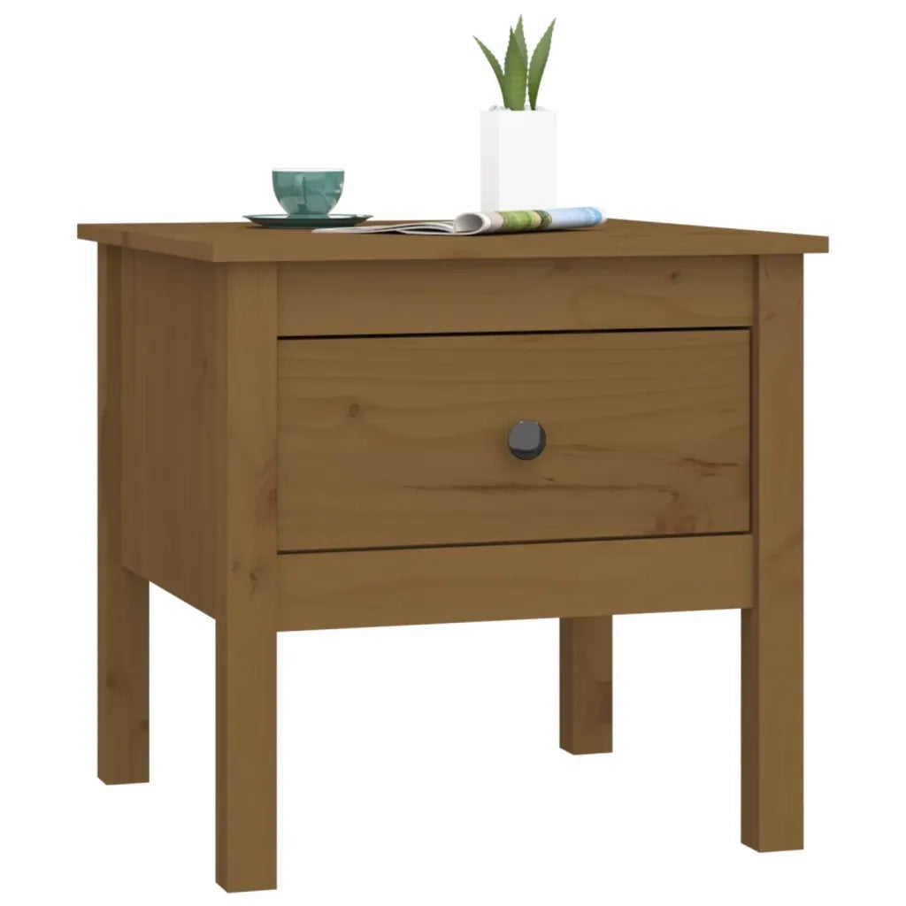Tavolino Marrone Ambrato 50x50x49 cm Legno Massello di Pino 813800