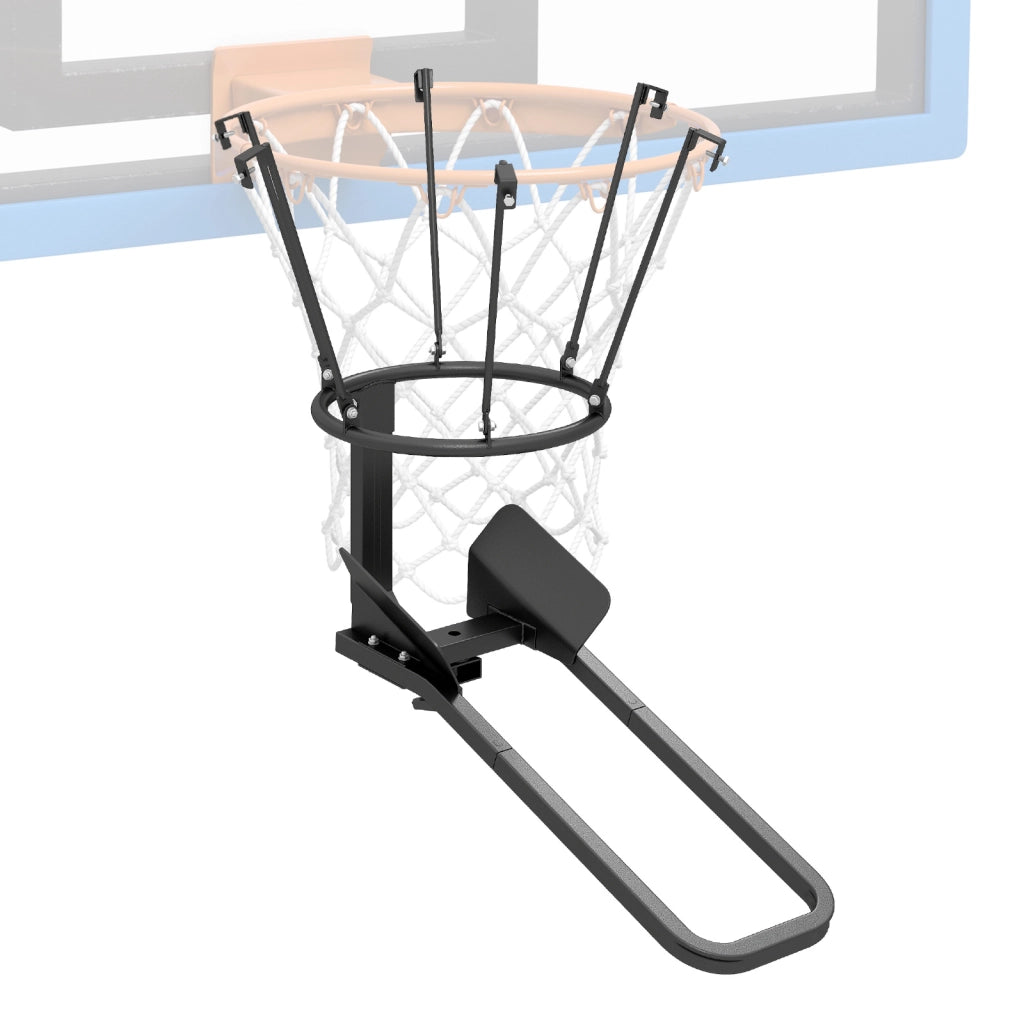 Palla di ritorno per cestino da basket con rotazione di 180¡ã con guida da 54 cm, Sistema di ritorno pallacanestro 6 ganci a forma di c