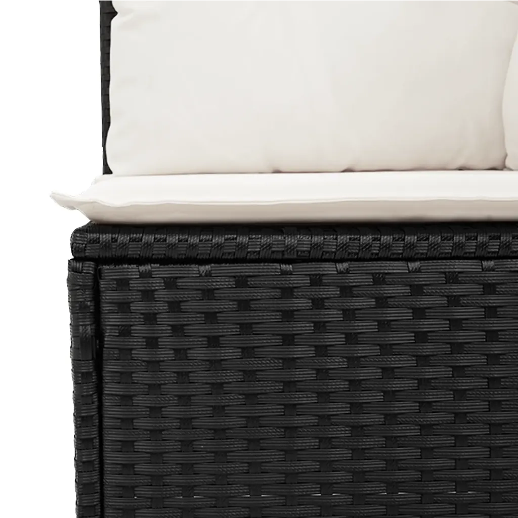Set Divani da Giardino con Cuscini 7pz Nero Polyrattan 3274656