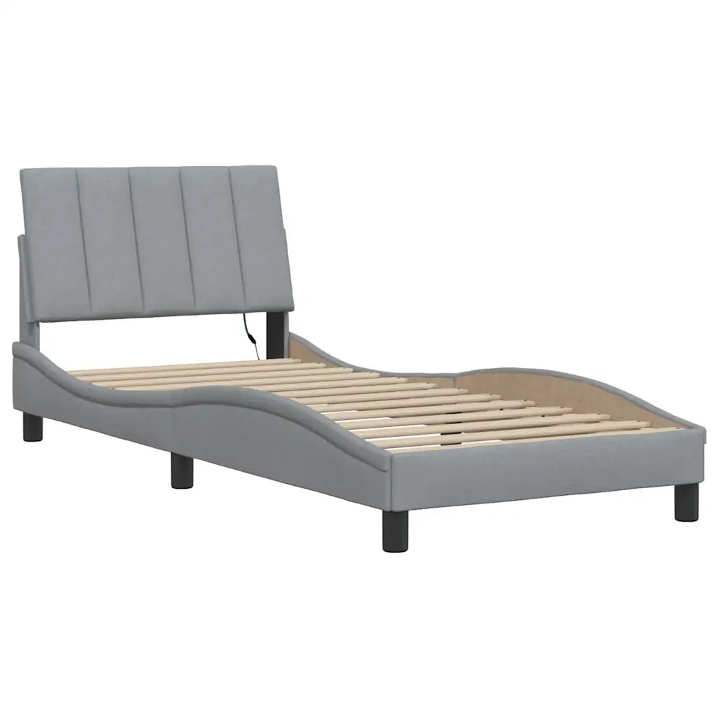Giroletto senza Materasso Hanko Grigio Chiaro 90x190 cm Tessuto