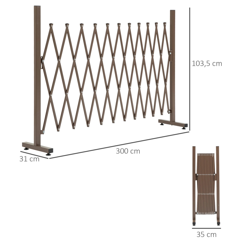 Griglia estensibile 35-300 cm marrone scuro in alluminio con quattro piedi
