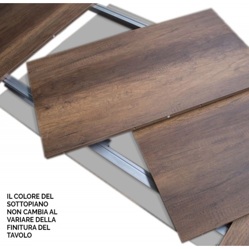 Tavolo allungabile 90x140/244 cm Paxon telaio Antracite - Quercia Natura