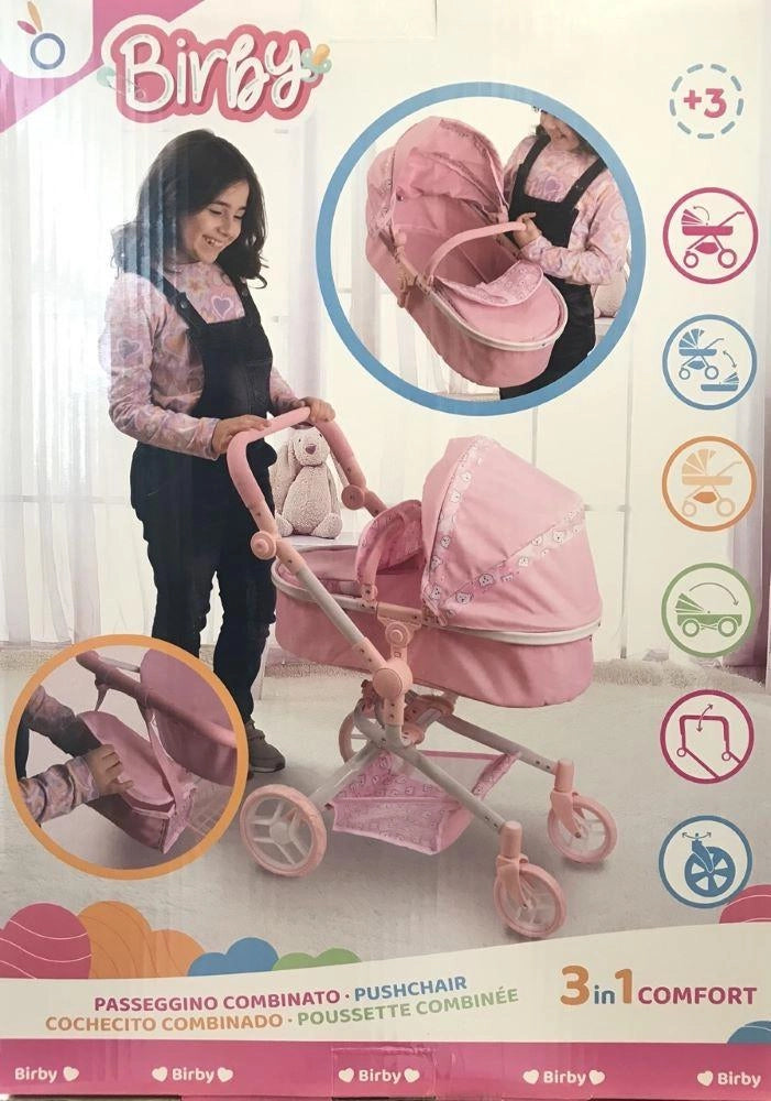 Bambola-Birby passeggino combinato 3 in 1, passeggino
