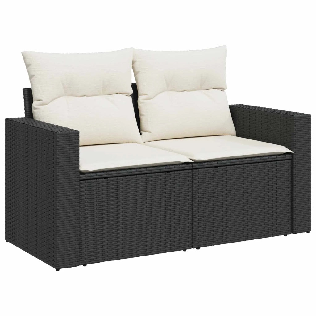 Set di divani 7 pz Nero e Bianco Crema 3448775
