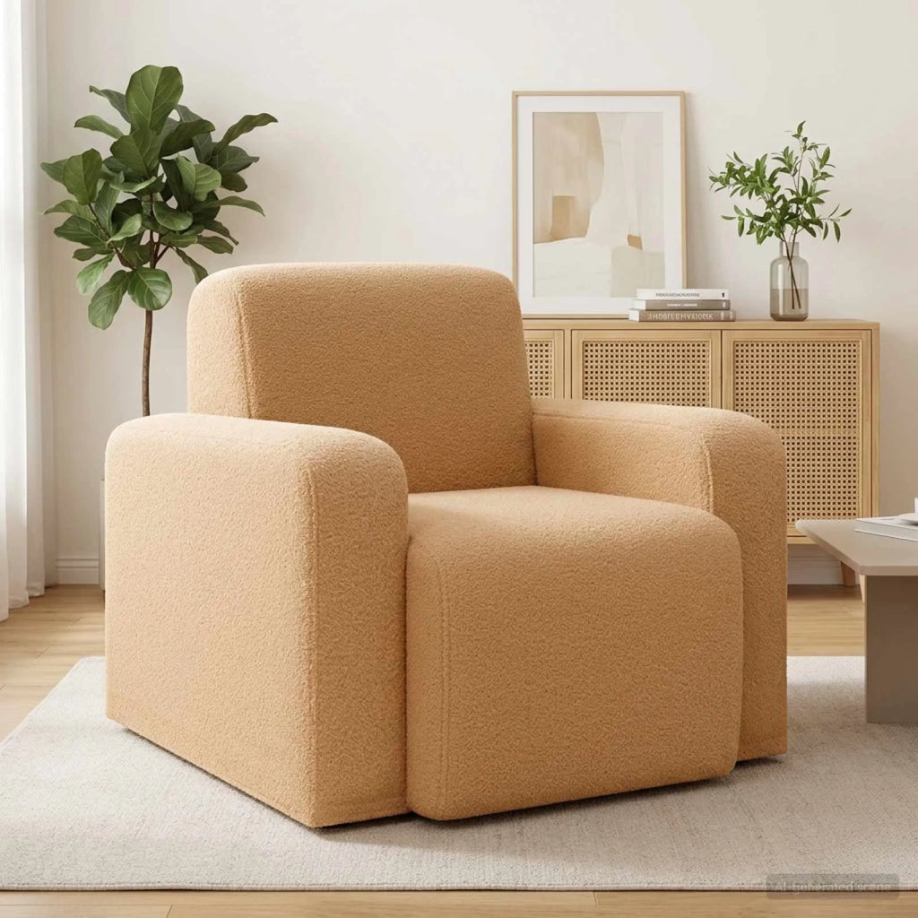 Poltroncina-Poltrona Beige Boucl¨¦ 567753