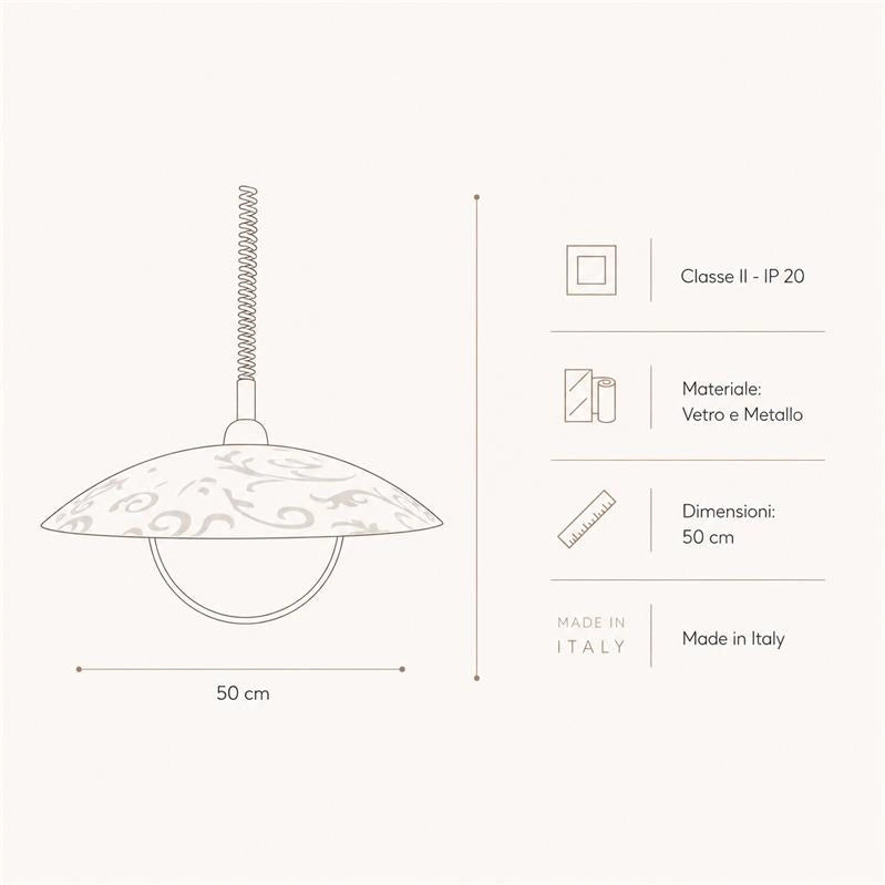 MELISSA LAMPADA SALISCENDI DA SOFFITTO E 27 1 LUCE 50 CM