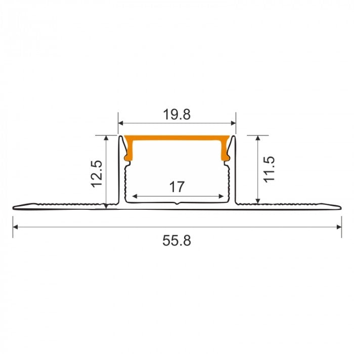 Profilo LED GNS02 esterno nero diffusore satinato 2m