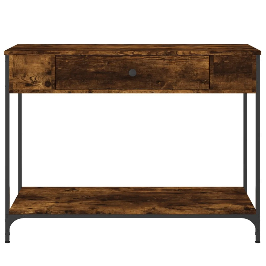 Tavolino Consolle | Tavolo d'Ingresso Rovere Fumo 100x34,5x75cm Legno Multistrato