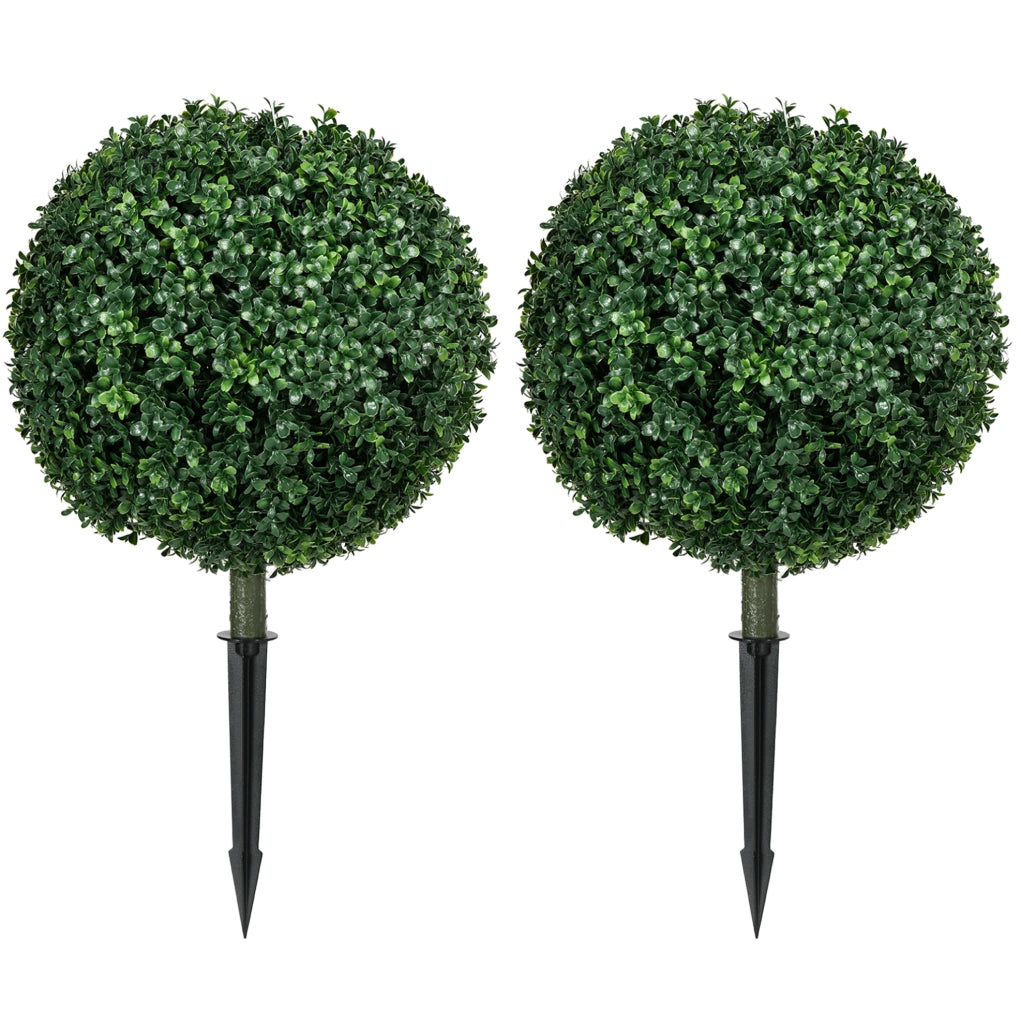 Set 2 alberi artificiali ULEVR di bosso ?40x70 cm con picchetti da terra, plastica verde resistente ai raggi UV