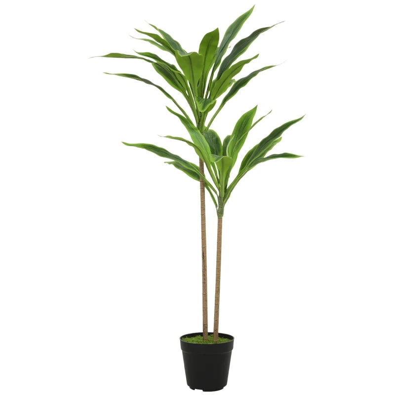 Pianta artificiale di cordyline 90 cm con 29 foglie in PEVA e vaso interno cementato verde per casa e ufficio