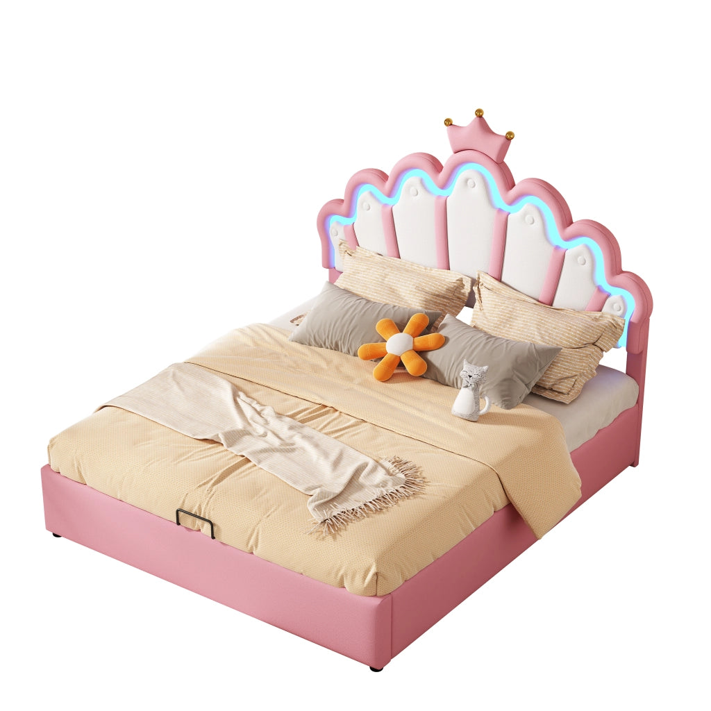 letto imbottito pu rosa 140 x 200 cm