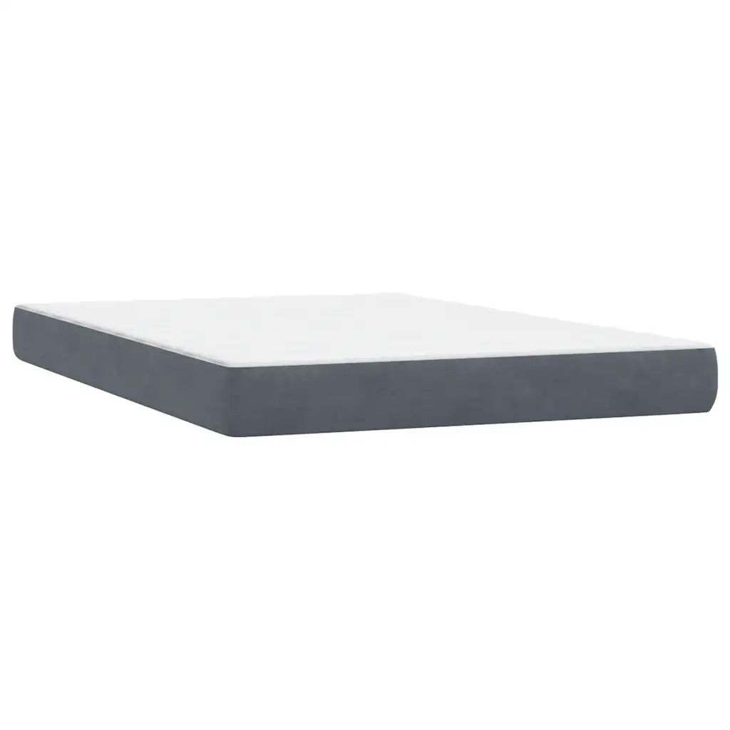 Giroletto a Molle con Materasso Grigio Scuro 160x210 cm Velluto 3318454
