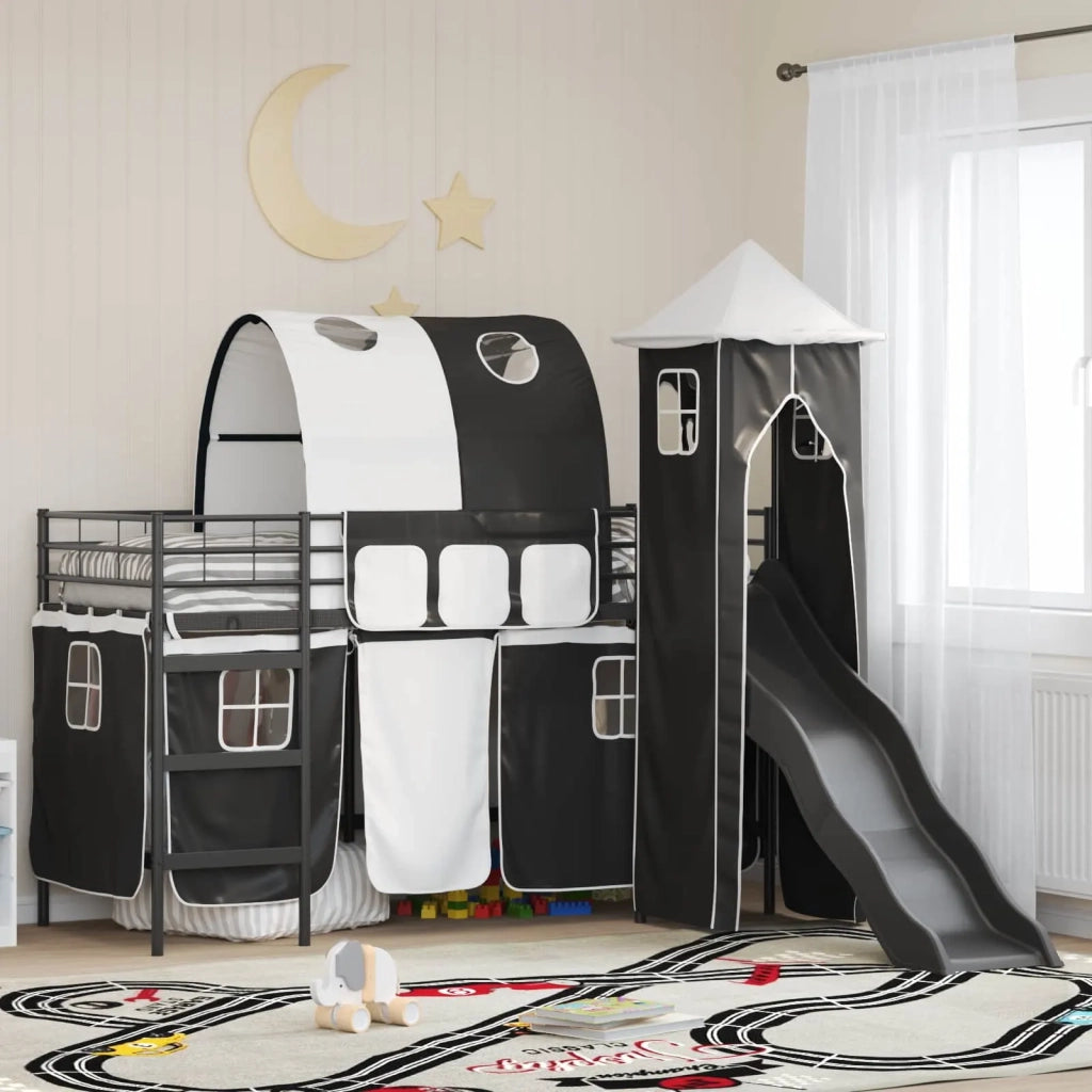 Struttura del letto loft per bambini Nero 100 x 190 cm Metallo 42020875