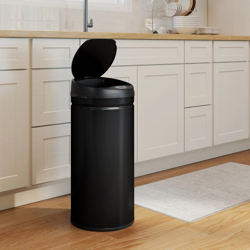 Cestino automatico con sensore 42 l in acciaio inox nero con chiusura soft-close per cucina e ufficio