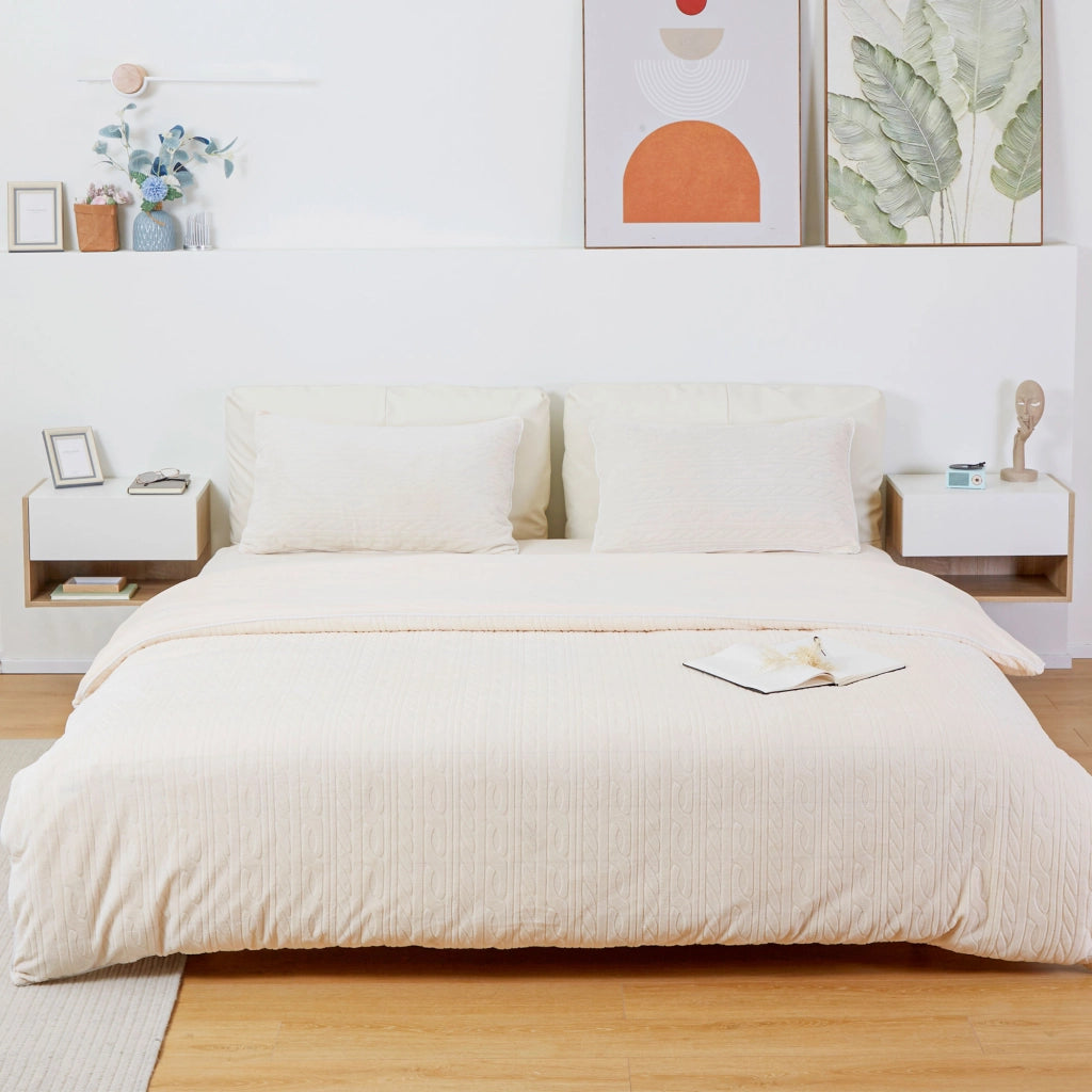 Tavolini da notte a muro ¨C Minimal ¨C Bianco e effetto quercia