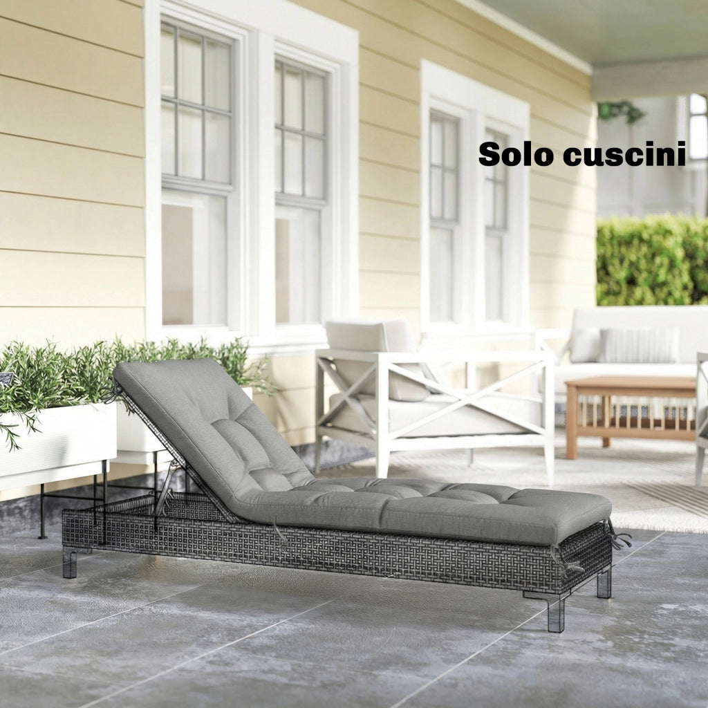 Cuscino Poltrona Patio con Cinghie. Grigio Chiaro