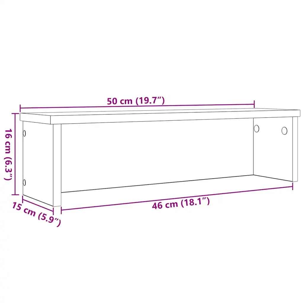 Scaffali da Cucina Impilabili 2pz Rovere Artigianale 50x15x16cm 860498