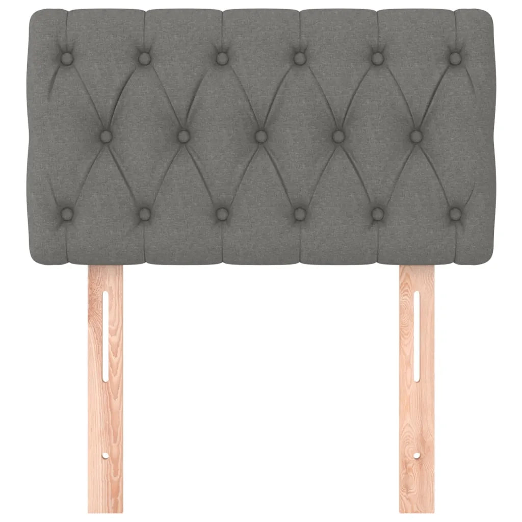 Testiera-Testata Decorativa Grigio Scuro 80 x 7 x 78/88 cm in Tessuto