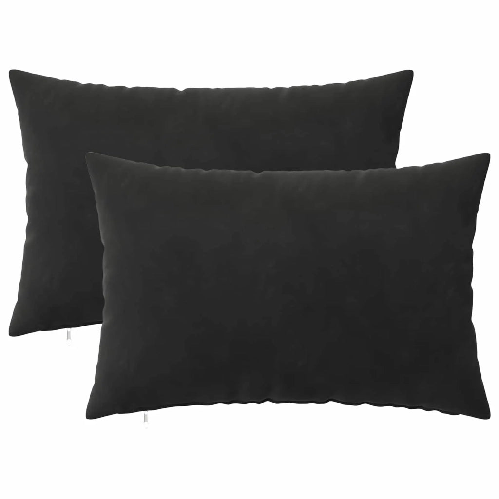 Cuscino con cuscino HEERLEN 2 pz Nero Velluto 927382