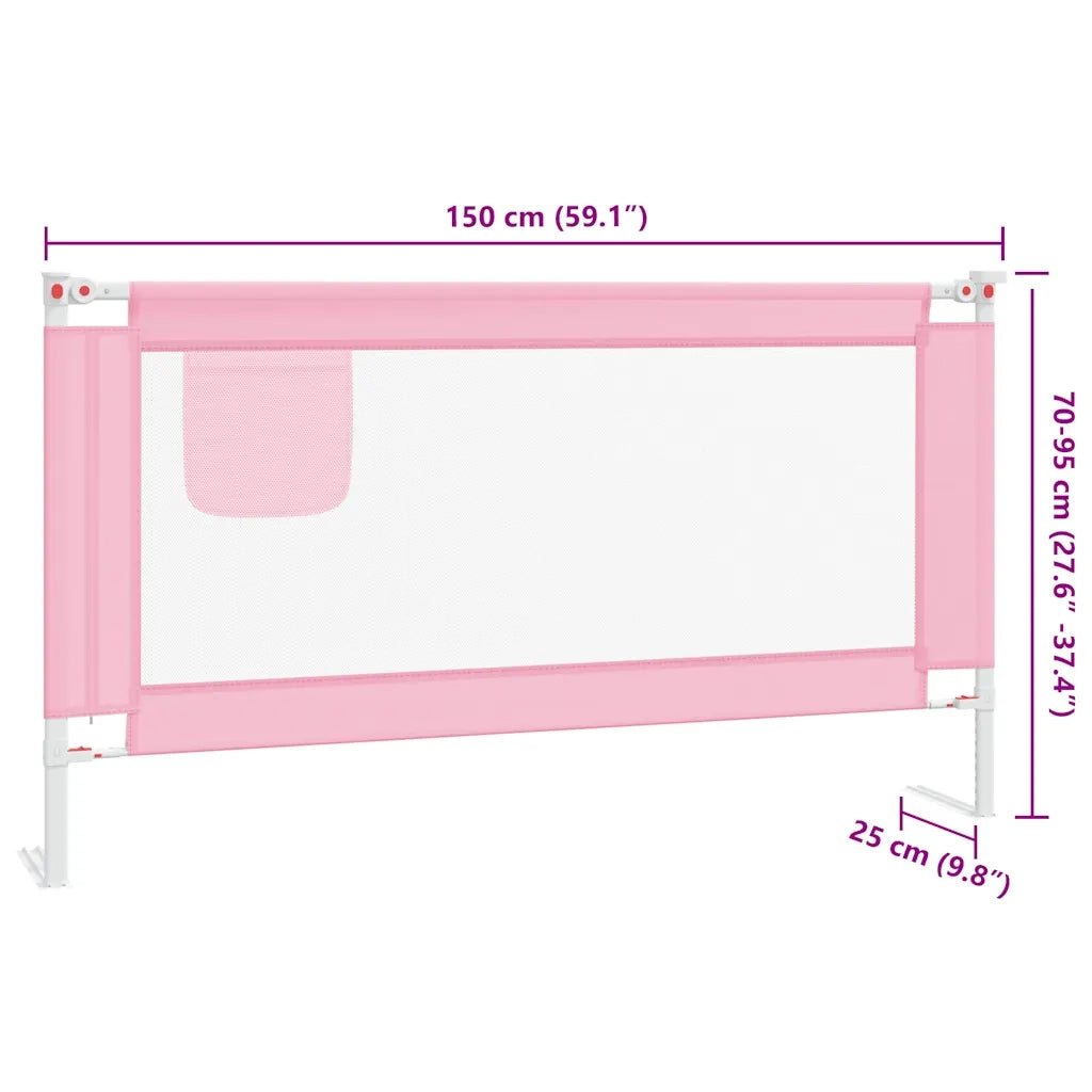 Sponda Letto di Sicurezza per Bambini Rosa 150x25 cm Tessuto CFW4196238