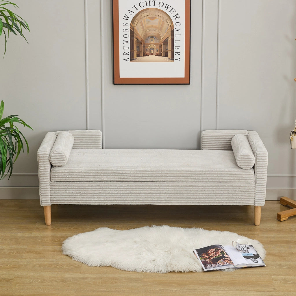 Pouf con Braccioli, Schienale e Cuscini ¨C MINIMAL ¨C Velluto Grigio