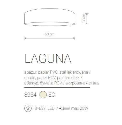 Plafoniera Nowodvorski Laguna crema velluto Ø50 E27