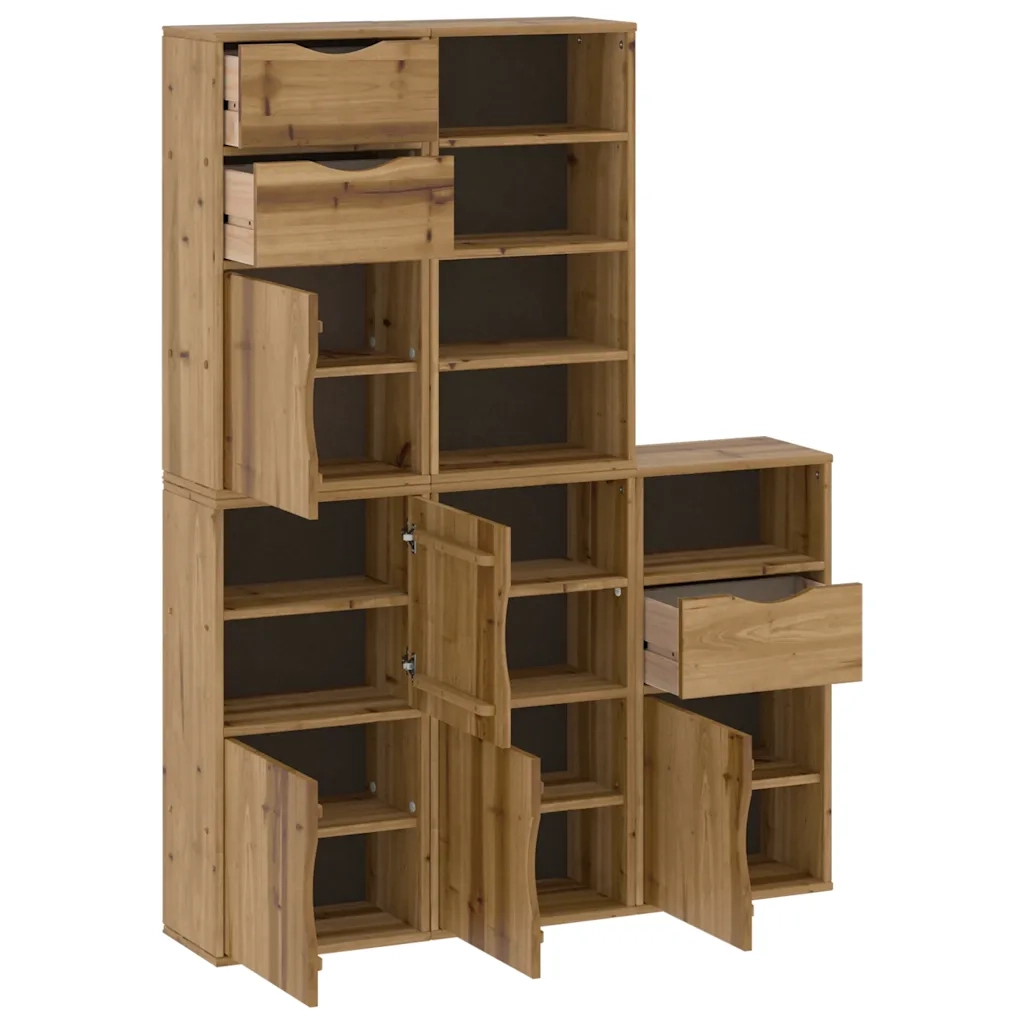 Armadietti Laterali 5 pz ODDA 40x24x79 cm Legno Massello Pino 3365364