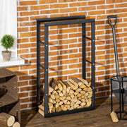 Portalegna verticale 60x25x100 cm in acciaio nero salvaspazio