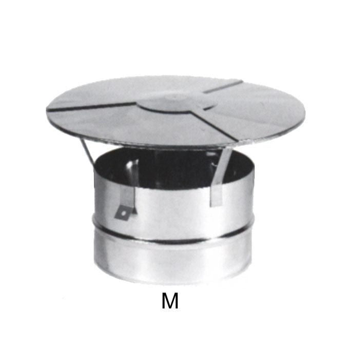MARAL 98624 Terminale Parapioggia Inox Modello Cappello Cinese Monoparete Acciaio Inox AISI 316L Finitura Lucida Certificazione V2 colore Acciaio