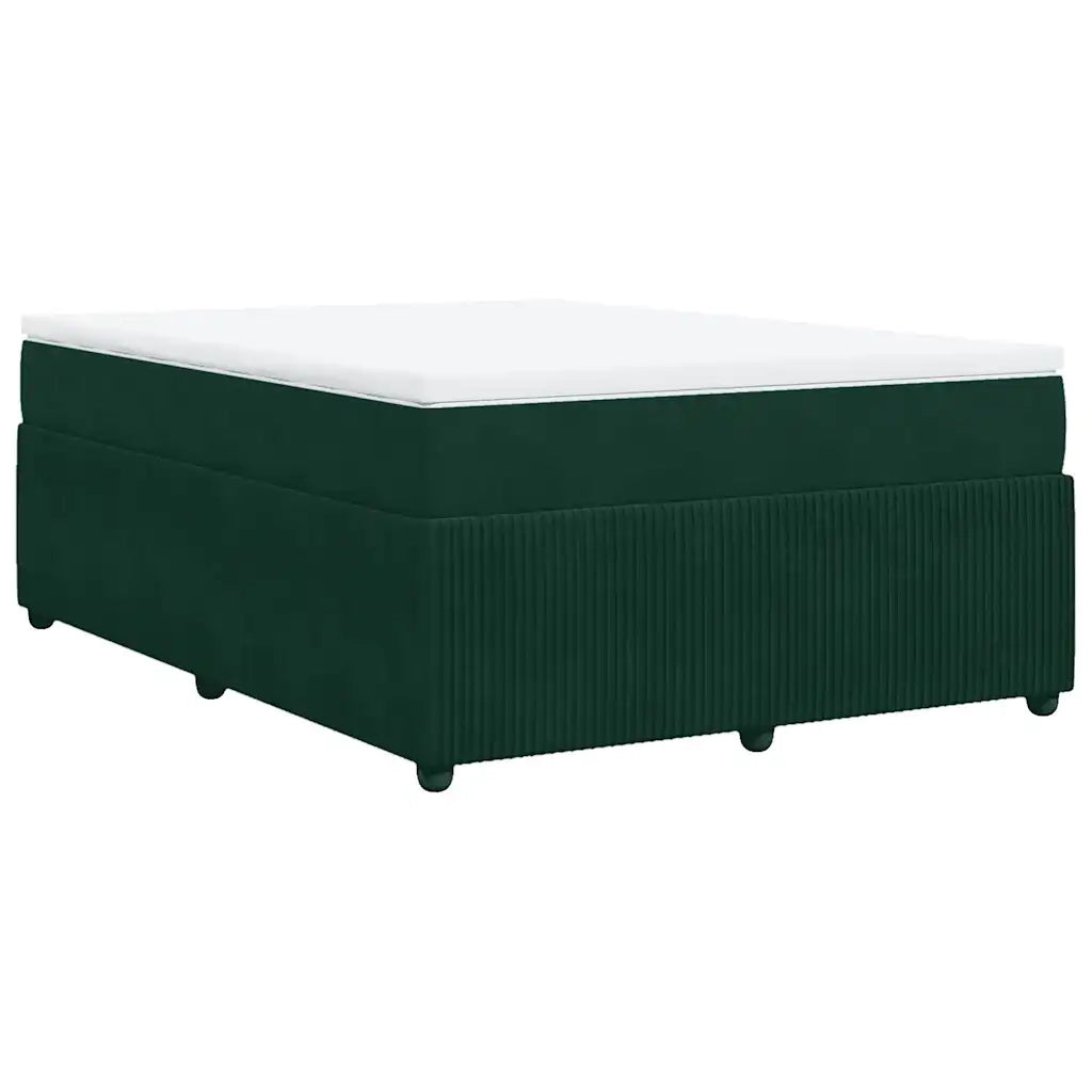 Giroletto a Molle con Materasso Verde Scuro 160x200 cm Velluto 3285653