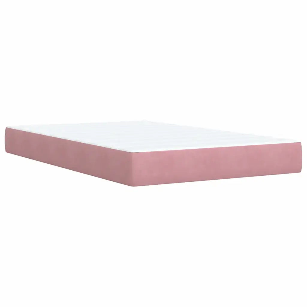 Giroletto a Molle con Materasso Rosa 120x200 cm in Velluto 3294621