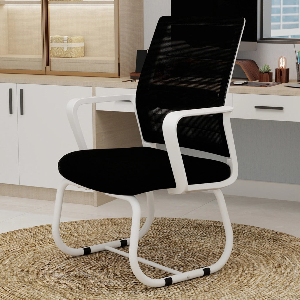 SEDIA Ufficio con schienale in rete 52.0x22.0x56.0 cm Nero Bianco
