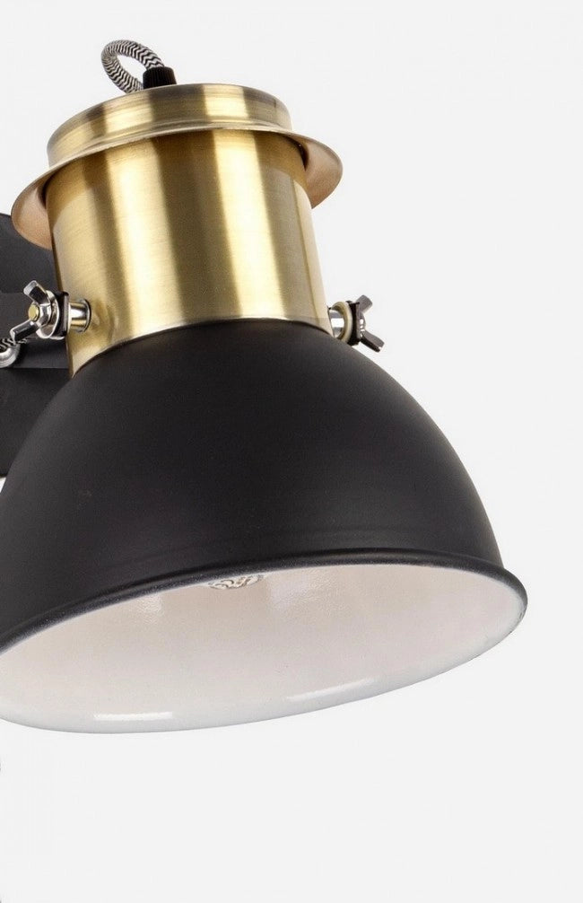 Lampada da parete ottone-nero D.19x30