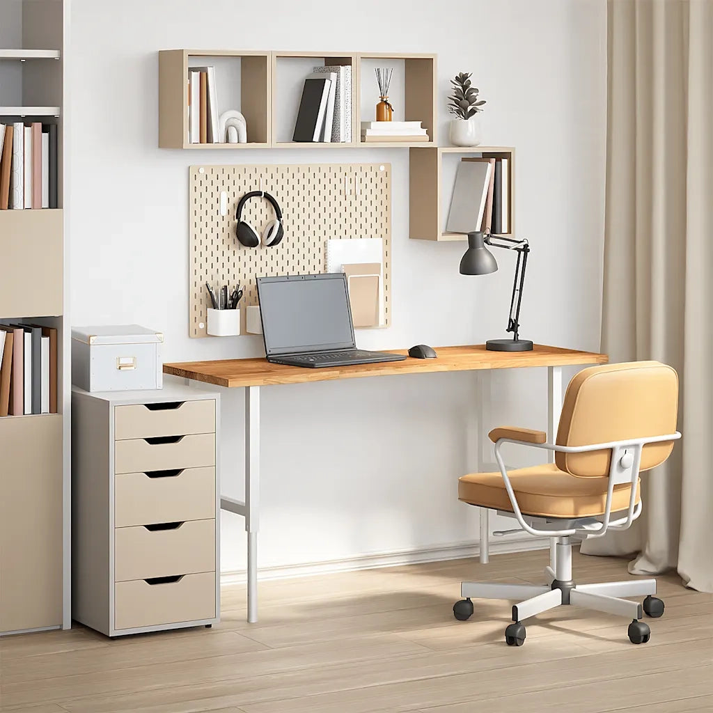 Piano Scrivania Marrone Chiaro 140x50x2,5 cm in Rovere Massello 4009020