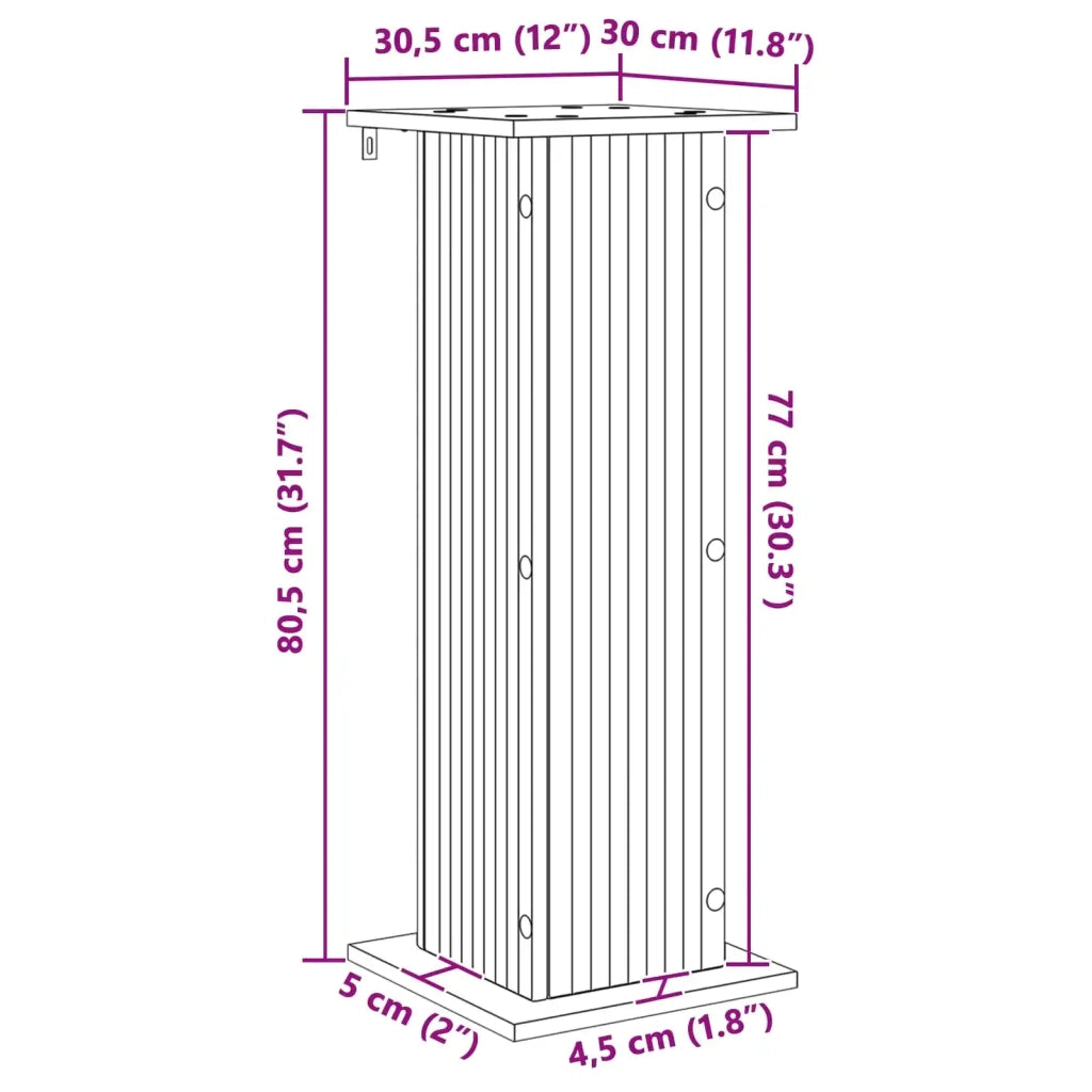 Supporto per piante | Sostegno per piante Rovere Artigianale 30,5 x 30 x 80,5 cm