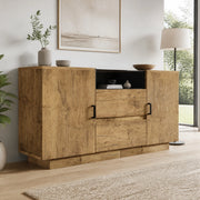 Credenza con cassetti, ante e vano aperto