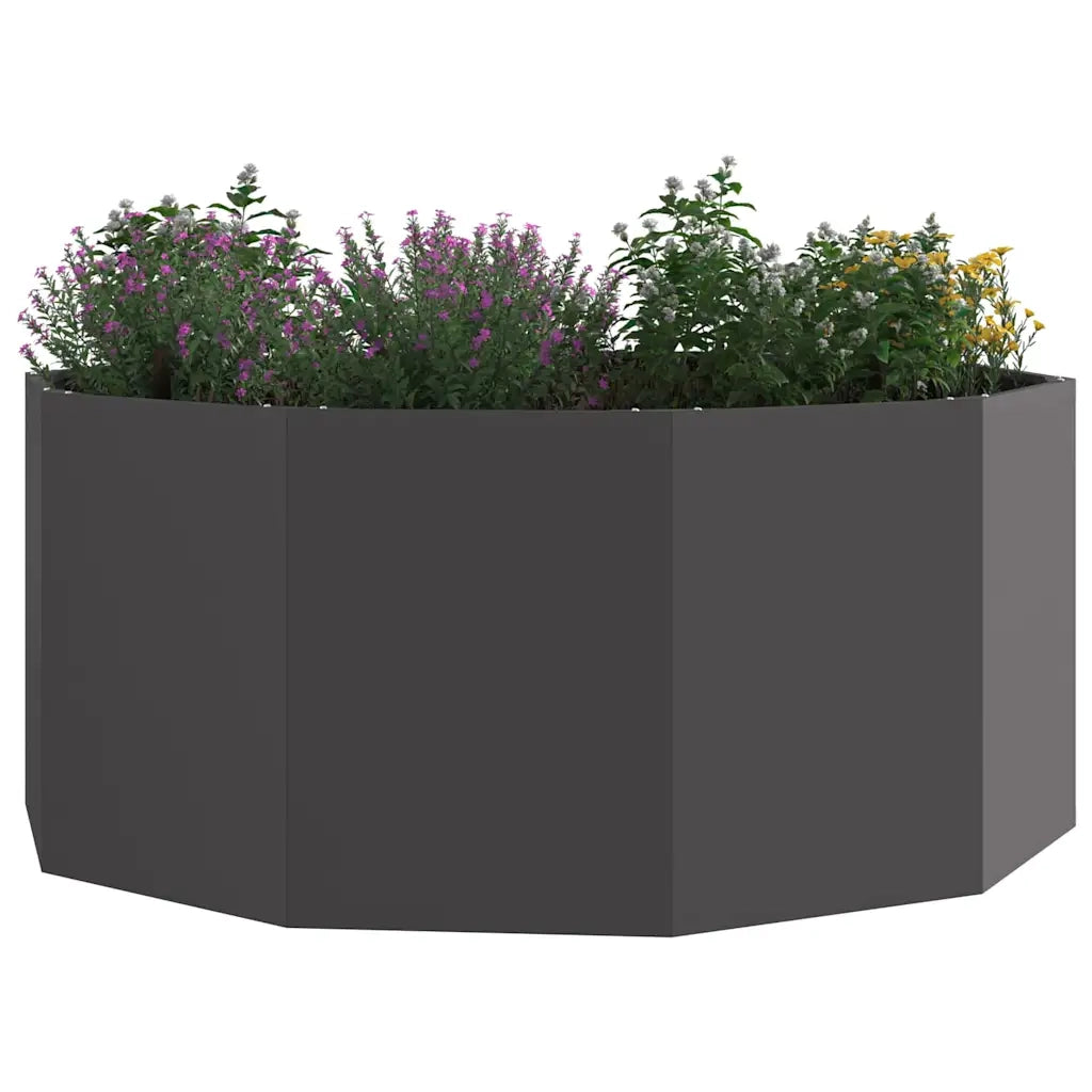 Fioriera Nero 120 x 120 x 50 cm Acciaio 883745