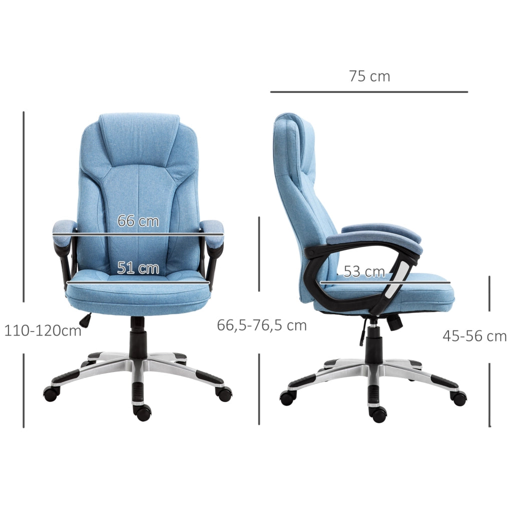 Sedia da ufficio ergonomica azzurra regolabile