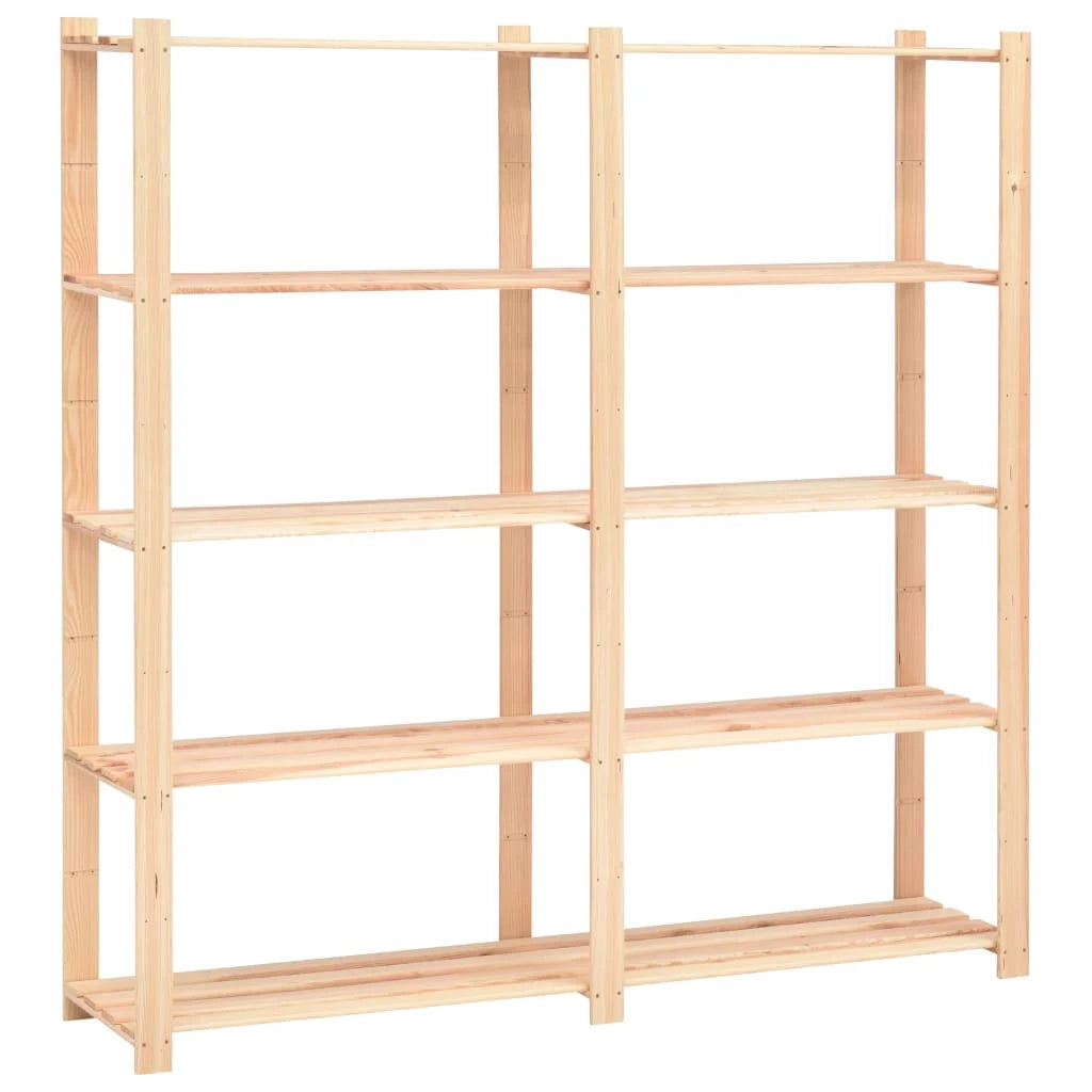 Scaffali portaoggetti a 5 ripiani set da 2 170 x 38 x 170 cm pino 500 kg beige 02_0045734