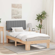 Letto con Testiera Rivestita Grigio chiaro 100 x 200 cm