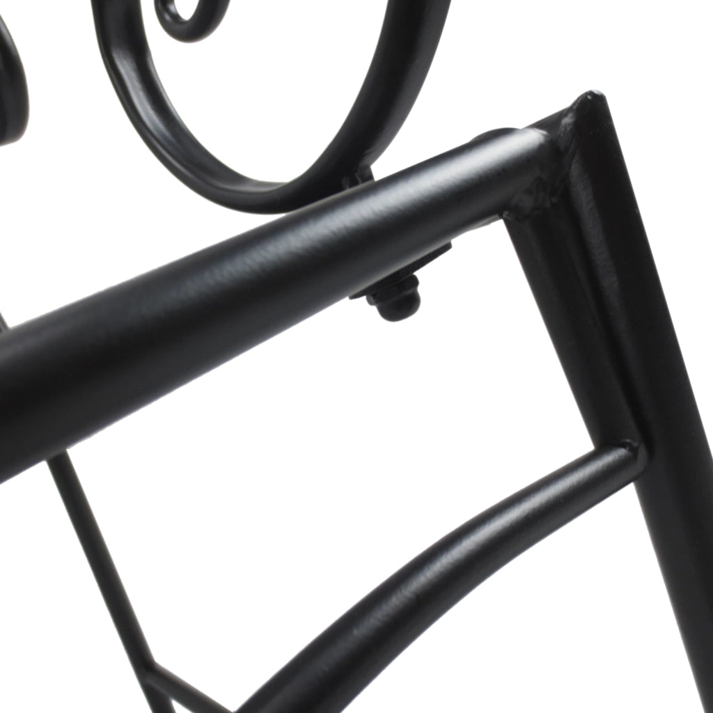 PANCHINA DA GIARDINO 2 posti 107 x 55,5 x 90,5 cm metallo nero