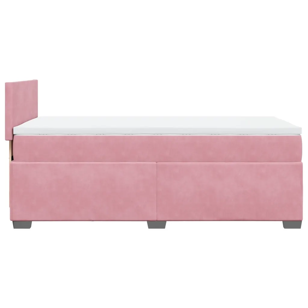 Giroletto a Molle con Materasso Rosa 80x200 cm in Velluto