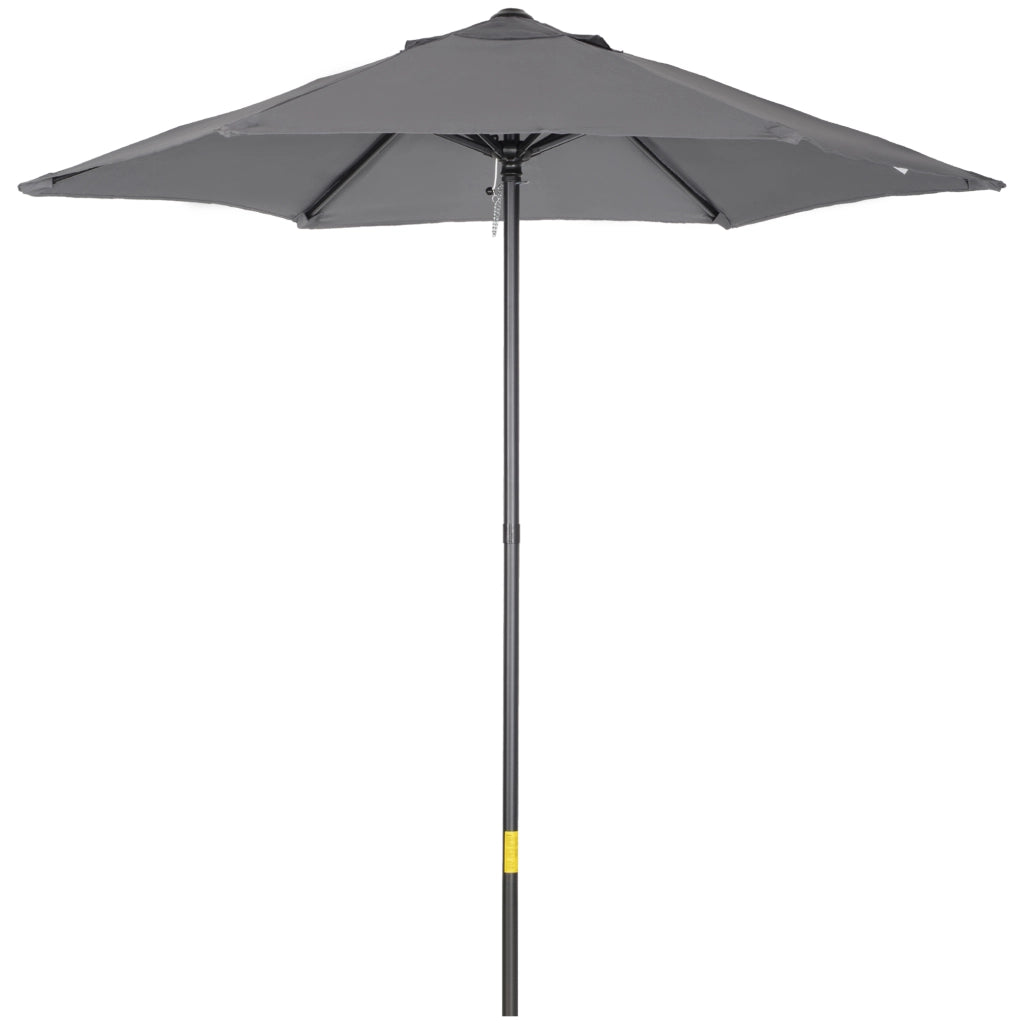 Ombrellone da Giardino 2x2 m a 6 Stecche con Presa d'Aria, in Alluminio, Metallo e Poliestere Grigio Scuro