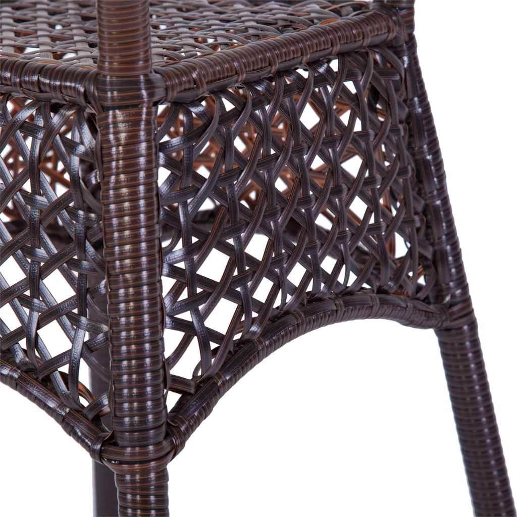 Set tavolo e due sedie in metallo marrone