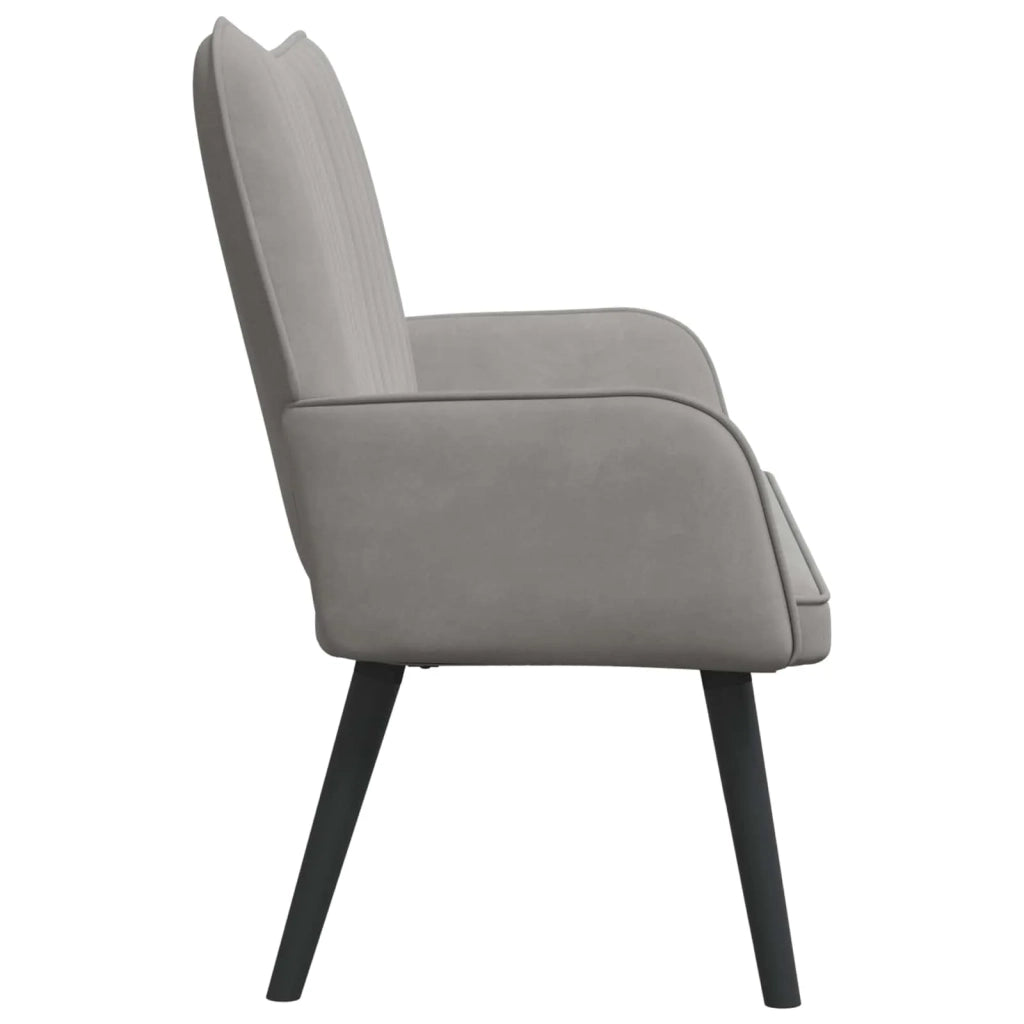 Sofa a Due Posti Grigio chiaro 115 x 61 x 87 cm Velluto 42028950