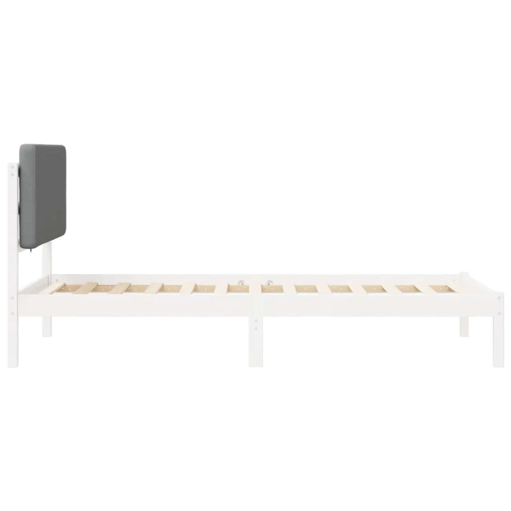 Letto con Testiera Rivestita Grigio chiaro 80 x 200 cm 877943