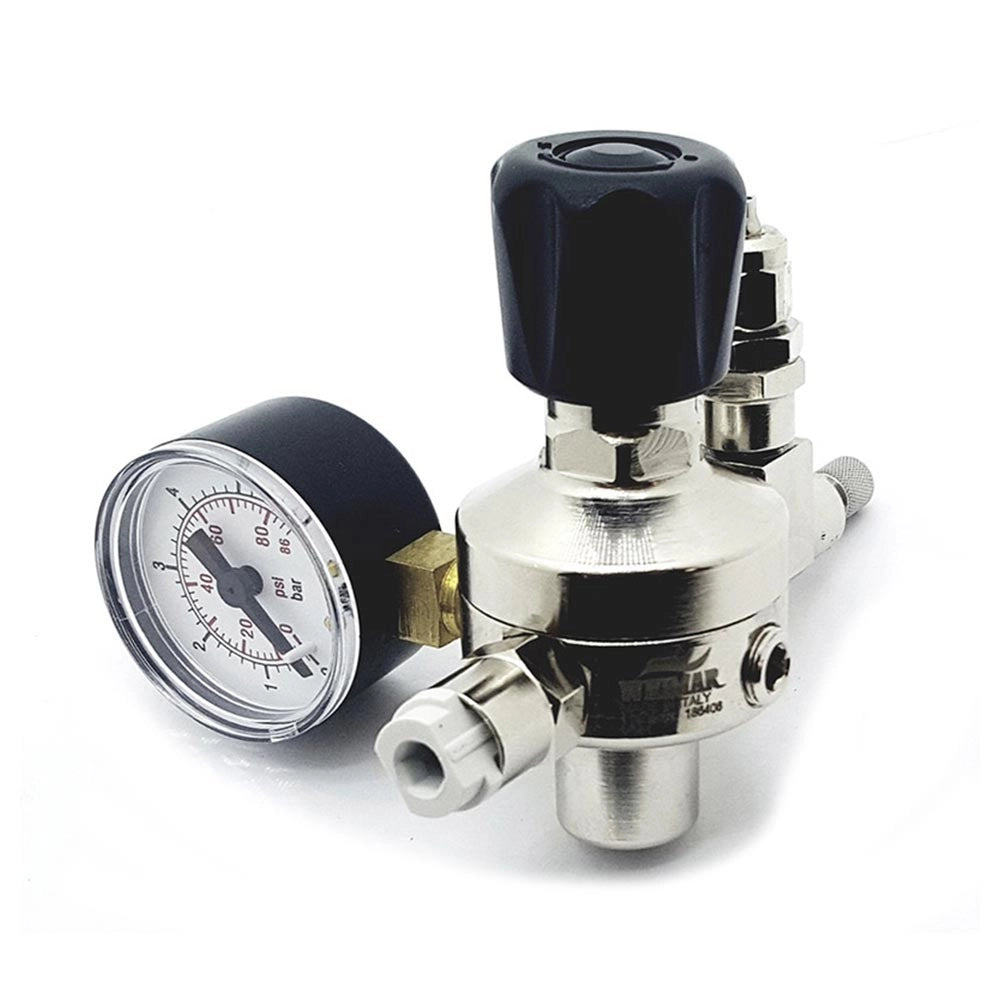 Whimar Primus mod. V101 con manometro di bassa pressione - riduttore di pressione per bombole CO2 usa e getta passo 10x1