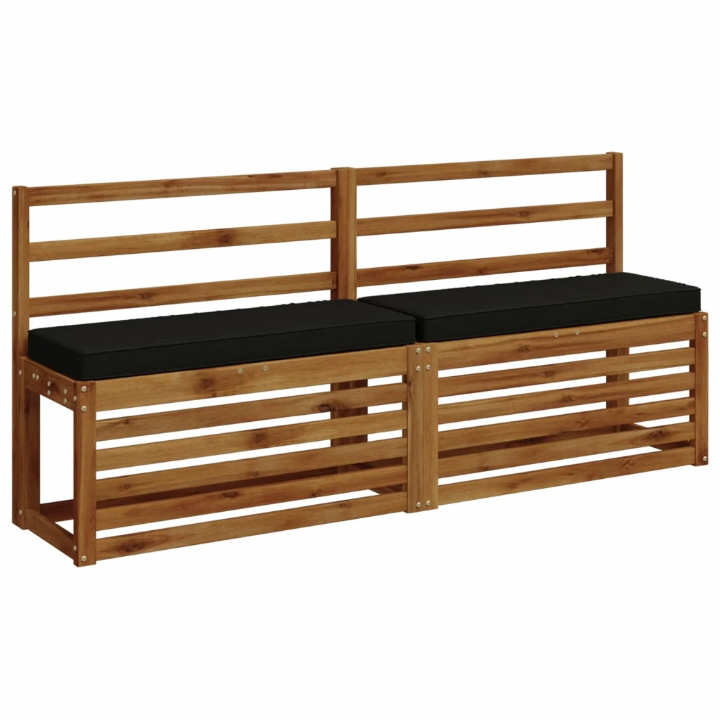 Cuscini per Panchina a 2 Pezzi VUGHT 2 pcs 100% Poliestere Nero 950429