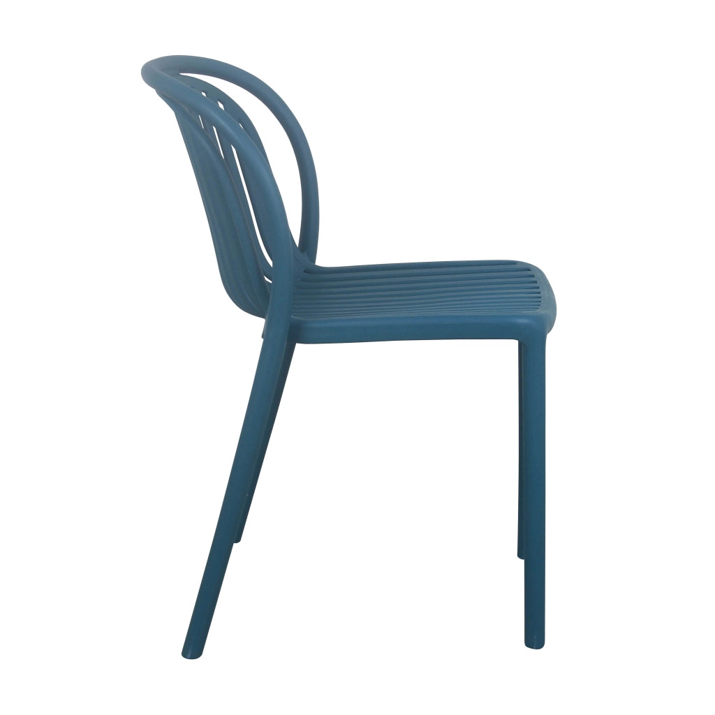 Oviala - Set di 4 sedie da terrazza in plastica blu verde acqua